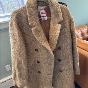 NWT Vince Women's Wool/cotton Blend Double-Breasted Pea Coat